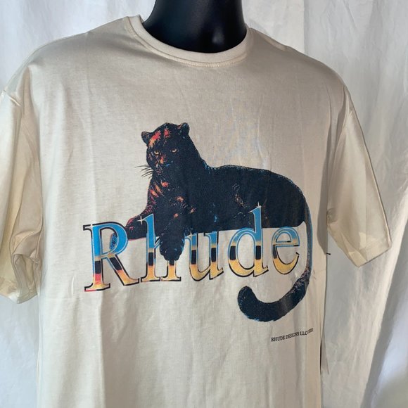 Rhude Panther Tee Size Small Off White T-Shirt SS22 NEW - Picture 9 of 10